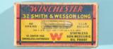 VINTAGE FULL BOX OF 98GR. WINCHESTER .32 SMITH & WESSON LONG CARTRIDGES FOR S&W, COLT NEW POLICE REVOLVERS OR H&R'S, CIRCA 1945. - 3 of 5