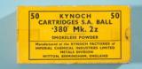 FULL BOX KYNOCH .380 MK. 2z (.38S&W) AMMUNITION FOR THE WEBLEY, ENFIELD, ALBION MILITARY REVOLVERS. - 1 of 4