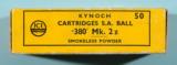 FULL BOX KYNOCH .380 MK. 2z (.38S&W) AMMUNITION FOR THE WEBLEY, ENFIELD, ALBION MILITARY REVOLVERS. - 3 of 4