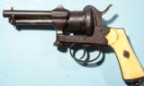 ENGRAVED LIEGE V. COLLETTE MARIETTE’S PATENT 9MM D.A. PINFIRE REVOLVER CA. 1865. - 2 of 8