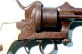 ENGRAVED LIEGE V. COLLETTE MARIETTE’S PATENT 9MM D.A. PINFIRE REVOLVER CA. 1865. - 3 of 8