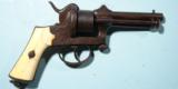 ENGRAVED LIEGE V. COLLETTE MARIETTE’S PATENT 9MM D.A. PINFIRE REVOLVER CA. 1865. - 1 of 8