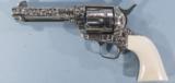 CUSTOM ENGRAVED PRE WAR COLT SINGLE ACTION ARMY 38 WCF. CALIBER REVOLVER (1922 PRODUCTION) BY BARRY LEE HANDS. - 1 of 7