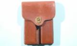 JEFFERSONVILLE DEPOT U.S. CAVALRY LEATHER DOUBLE .45 CAL. AUTO PISTOL MAGAZINE POUCH DATED 1921. - 1 of 5
