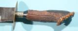 EARLY LARGE STAG HANDLE BOWIE KNIFE CIRCA 1840-60.
- 5 of 6