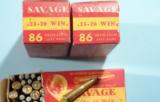 THREE (3) PARTIAL BOXES (50 CT.) SAVAGE .25-20 WIN. CARTRIDGES CIRCA 1950’S.- 2 of 3