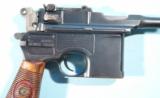 NEAR MINT WWI MAUSER MILITARY C96 BROOMHANDLE RED 9 SEMI-AUTOMATIC PISTOL WITH MATCHING HOLSTER STOCK. - 5 of 8
