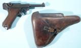EARLY NAZI MAUSER LUGER K DATE GOTHIC S/42 or S-42 or S42 SEMI AUTO 9MM PISTOL CIRCA 1934 WITH HOLSTER.
- 1 of 15