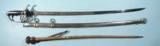 IDENTIFIED U.S. MODEL 1902 ARMY OFFICER’S SABER AND SWAGGER STICK OF COL. WALTER B. MORROW, U.S. INF. CA. WW2.