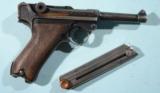 MAUSER CODE 42 LUGER 9MM PISTOL DATED 1940. - 1 of 6