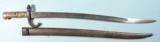 FRENCH MODEL 1866 CHASSEPOT RIFLE SABER BAYONET AND SCABBARD. - 2 of 3