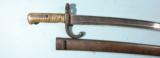 FRENCH MODEL 1866 CHASSEPOT RIFLE SABER BAYONET AND SCABBARD. - 3 of 3