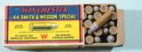 PRE-WW2 BOX (50) WINCHESTER .44 S.&W. SPECIAL CARTRIDGES.- 1 of 5