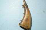 SCOTTISH 5 ½” FLAT HORN POWDER FLASK CIRCA 1800-30.
- 2 of 4