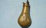 STANDING EAGLE BRASS POWDER FLASK FOR THE WHITNEY OR REMINGTON POCKET REVOLVER CIRCA 1860. - 2 of 5