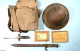 WW1 DOUGHBOY CAPTURE MAUSER C96 BROOMHANDLE PISTOL AND RELATED ITEMS CIRCA 1918. - 10 of 11