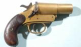WW1 ERA W.W. GREENER BRITISH ORDNANCE MARK III 27MM BRASS VERY FLARE PISTOL.- 1 of 5