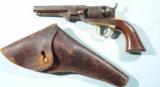 CIVIL WAR COLT MODEL 1849 PERCUSSIONPOCKET REVOLVER CA. 1863 W/ HOLSTER. - 1 of 9