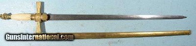 FINE MEXICAN WAR & CIVIL WAR AMES MANUFACTURING CO. U.S. MILITIA OFFICER’S SWORD WITH SCABBARD CIRCA 1840’S.