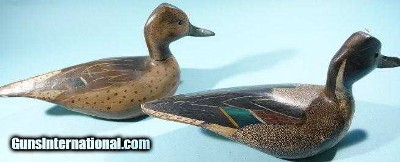 SUPERB PAIR OF WARD BROTHERS, CRISFIELD, MARYLAND PINTAIL DUCK DECOYS CA. 1930.