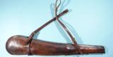 EARLY LAWRENCE SADDLERY CO. BORDER STAMPED SADDLE SCABBARD FOR LEVER ACTION CARBINE OR RIFLE CA. 1940’S-50’S.- 1 of 4