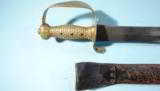 SCARCE AMES U.S.N. MODEL 1841 NAVAL CUTLASS DATED 1845 WITH RARE 1ST TYPE SCABBARD. - 4 of 11