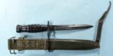 U.S. M4 BAYONET W/ M8A1 SCABBARD WITH LEATHER WASHER HANDLE BY CAMILLUS FOR M1 CARBINE. - 1 of 3