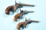 LOT OF 3 FLOBERT PATENT PARLOR PISTOLS CA. 1890.- 2 of 2