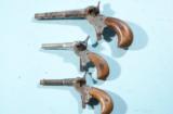 LOT OF 3 FLOBERT PATENT PARLOR PISTOLS CA. 1890.- 1 of 2