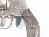 IVER JOHNSON 2ND MODEL OWL HEAD SAFETY AUTOMATIC HAMMERLESS NICKEL PLATED TOP BREAK .32 S&W D.A. REVOLVER - 3 of 4