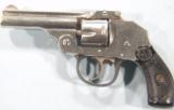 IVER JOHNSON 2ND MODEL OWL HEAD SAFETY AUTOMATIC HAMMERLESS NICKEL PLATED TOP BREAK .32 S&W D.A. REVOLVER - 2 of 4