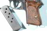 WW2 GERMAN WALTHER 1ST TYPE HIGH GLOSS 7.65MM ARMY PPK PISTOL WITH WAFFENAMPT/356 STAMPS CIRCA 1940.
- 4 of 7