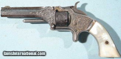 GUSTAVE YOUNG ENGRAVED SMITH & WESSON NO. 1 SECOND ISSUE .22 CALIBER POCKET REVOLVER CIRCA 1865.