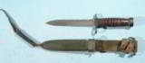WW2 or WWII EARLY UTICA U.S. M4 OR M-4 LEATHER WASHER BAYONET & SCABBARD FOR M-1 CARBINE. - 1 of 7