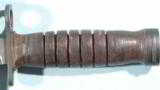 WW2 or WWII EARLY UTICA U.S. M4 OR M-4 LEATHER WASHER BAYONET & SCABBARD FOR M-1 CARBINE. - 2 of 7