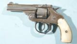 IVER JOHNSON U.S. REVOLVER CO. BREAK TOP .32S&W NICKEL REVOLVER WITH PEARL GRIPS. - 1 of 4