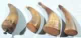 LOT OF FOUR EARLY 19TH CENTURY PRIMING POWDER HORNS. - 2 of 3