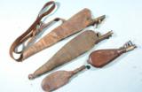 LOT OF FOUR 19TH CENTURY LEATHER SHOT BAGS.
- 2 of 2