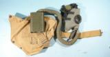 U.S. WWII OR WW2 M1A2 GAS MASK WITH FILTER AND CANVAS CARRYING BAG. - 1 of 4