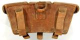 GERMAN WWI OR WW1 GEWEHR 98 OR G98 MAUSER THREE COMPARTMENT LEATHER AMMUNITION POUCH DATED 1915. - 2 of 4