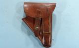 WWII OR WW2 WALTHER PPK HOLSTER OR OTHER MEDIUM AUTOMATIC WITH MAG POUCH.
- 1 of 3