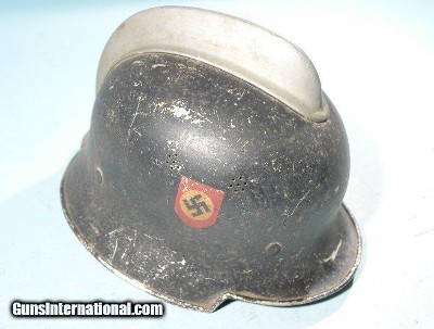 WW2 OR WWII GERMAN NAZI FIRE POLICE HELMET.