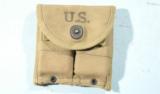 WW2 OR WWII 1943 DATED M-1 CARBINE MAGAZINE POUCH WITH TWO .30 CARBINE UNDERWOOD (15 rds) MAGS BY MIDLAND FABRICS CO. - 2 of 5