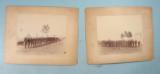 PAIR LARGE ALBUMIN CABINET PHOTOS OF THE 1ST NEW HAMPSHIRE INFANTRY REGIMENT CIRCA 1880 S.