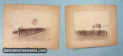 PAIR LARGE ALBUMIN CABINET PHOTOS OF THE 1ST NEW HAMPSHIRE INFANTRY REGIMENT CIRCA 1880’S.