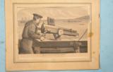 CIVIL WAR ERA ETCHING OF THE HOTCHKISS REVOLVING CANNON IN U.S. NAVAL USE.- 1 of 5