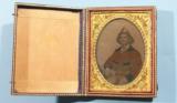 EARLY HAND COLORED AMERICAN 1/4th PLATE DAGUERREOTYPE OF A FIRE KING CIRCA 1845-55. - 1 of 5