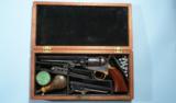 VERY RARE FACTORY ORIGINAL CASED COLT MODEL 1849 POCKET REVOLVER TWO BARREL SET CIRCA 1862.
- 2 of 10