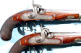 FINE PAIR OF ENGLISH PERCUSSION OFFICERS PISTOLS SIGNED GOLSWORTHY /TAUNTON CA. 1830’S.
- 3 of 10