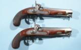 FINE PAIR OF ENGLISH PERCUSSION OFFICERS PISTOLS SIGNED GOLSWORTHY /TAUNTON CA. 1830’S.
- 1 of 10